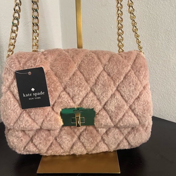 NWT Kate Spade Blush Quilted Shoulder Bag with Gold - Picture 2 of 8